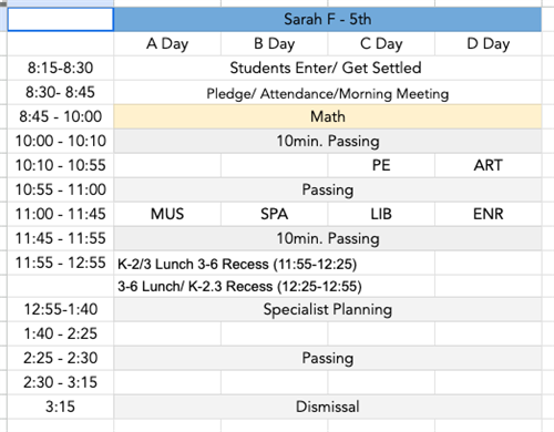 Ms. Sarah F. Schedule